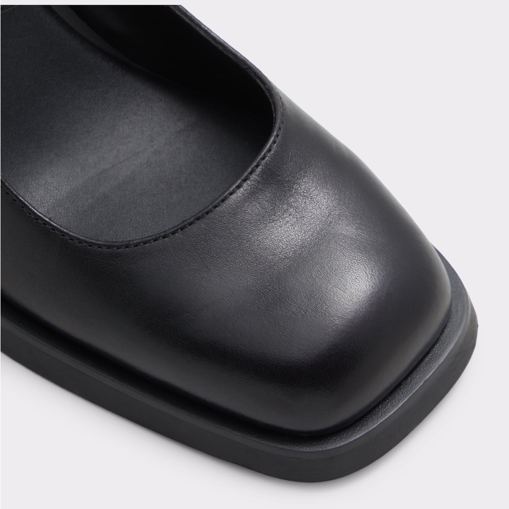 Aldo Black Square-Toe Mary Jane Flats - Picture 3 of 10